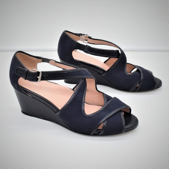 Taryn Rose Wedge Sandal Navy - Picture 4 of 12